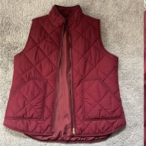 J. Crew Women's Quilted Vest - Deep Red